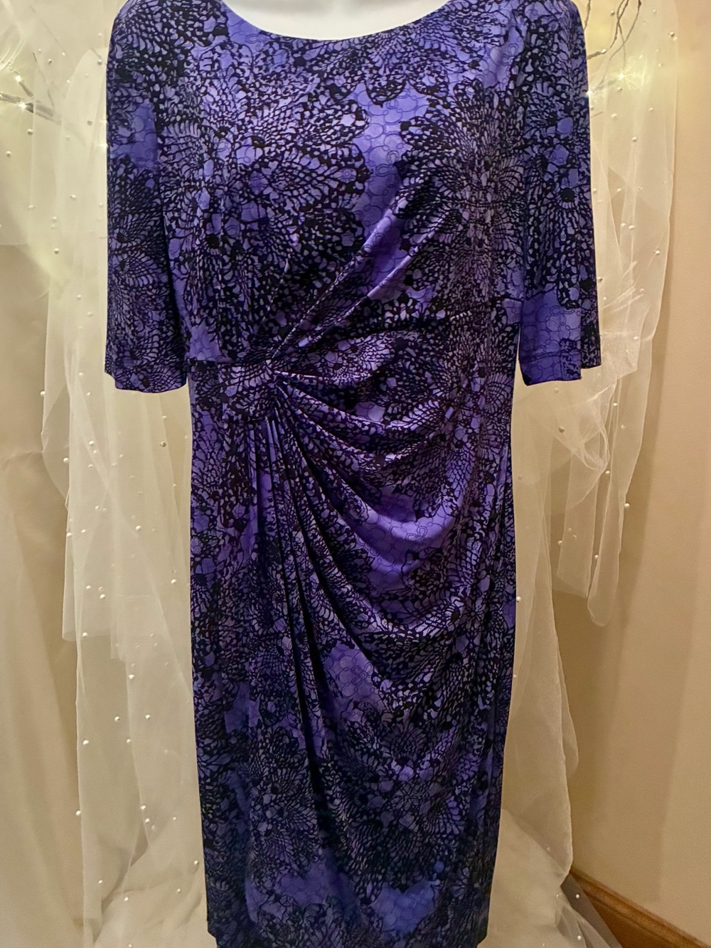 Floral-Print Ruched Midi Dress